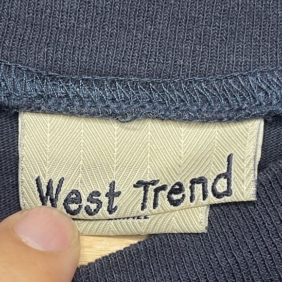 West Trend Carmel Long Sleeve Navy Crewneck Sweatshirt S - Picture 4 of 11